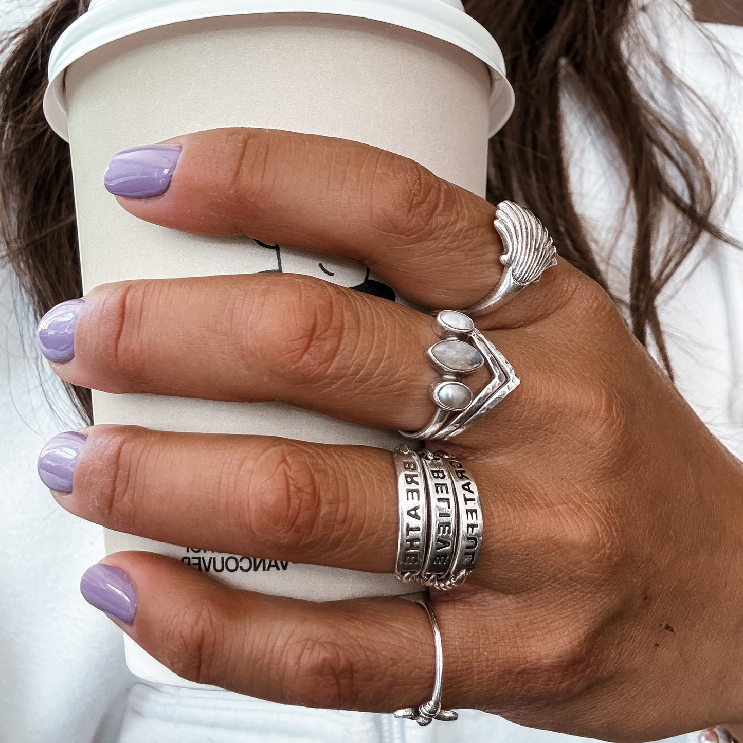 Breathe Mantra Ring