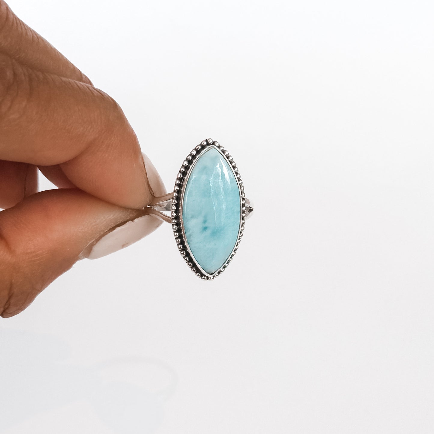 Larimar Ring - 10mmx 22mm