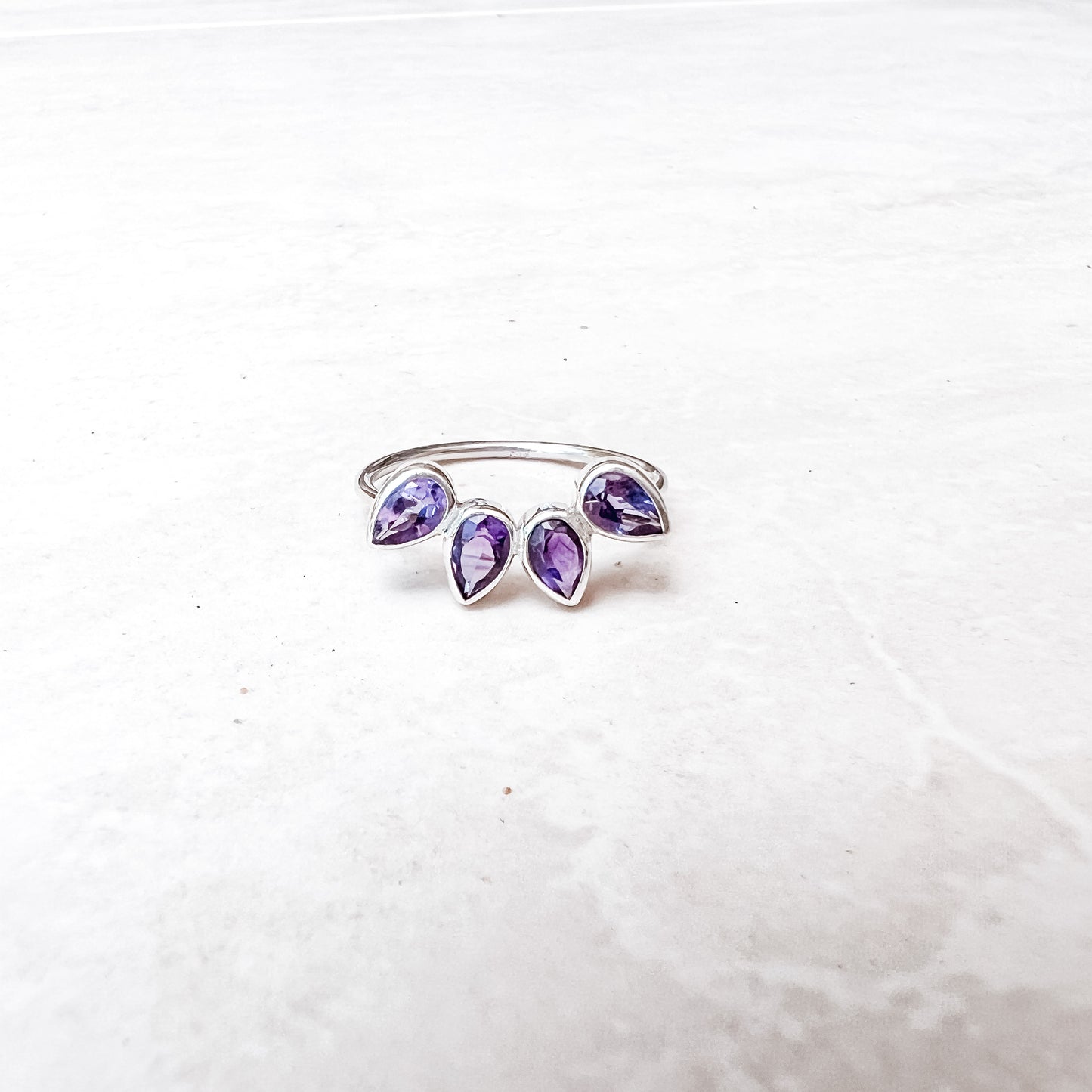 Amethyst Flower Crown Ring