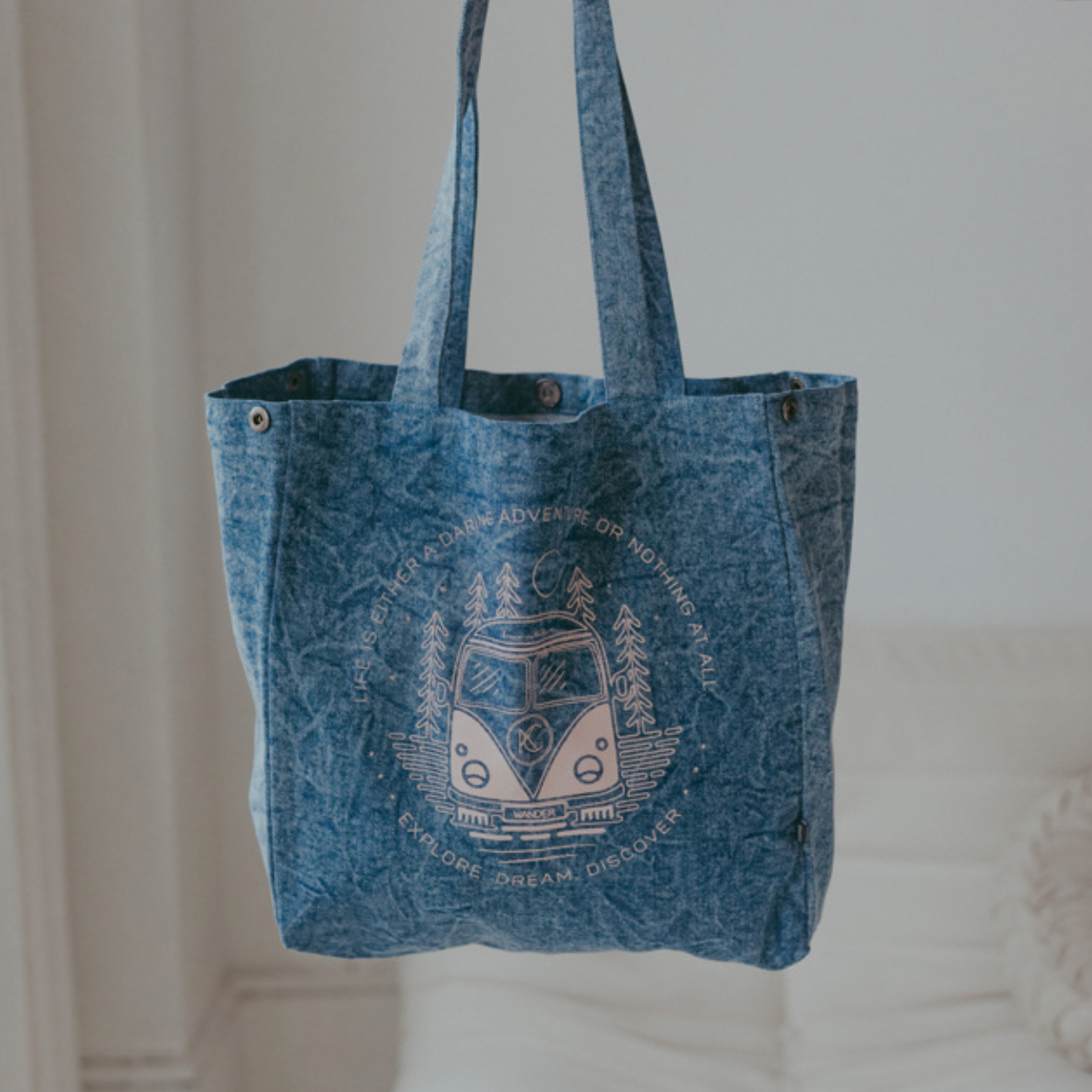 Wanderbus Denim Tote (Medium)