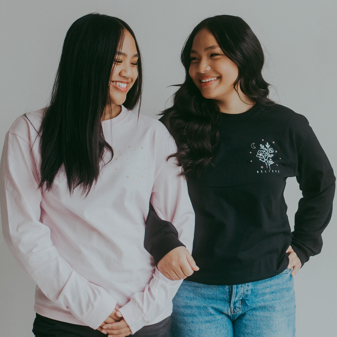 Believe Light Pink Long SLeeve