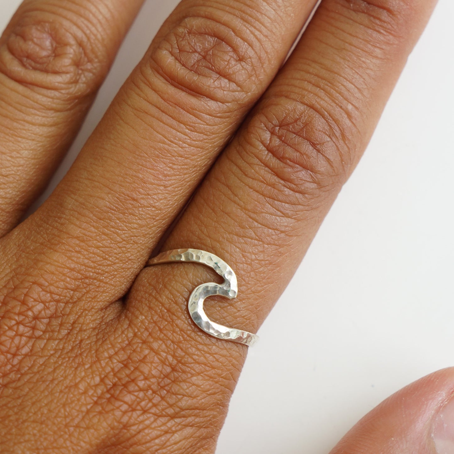 New Wave hammered Silver Ring
