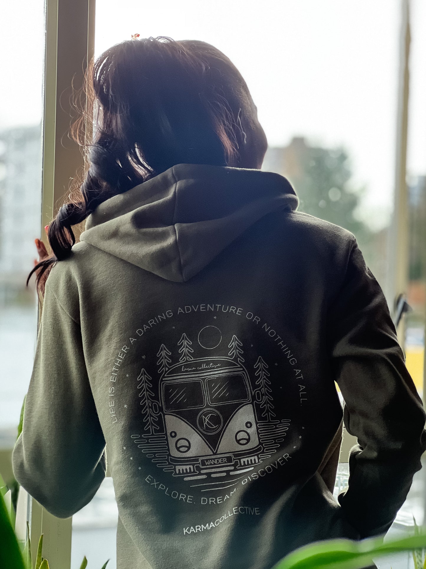 Wanderbus Military Green Fleece Hoodie