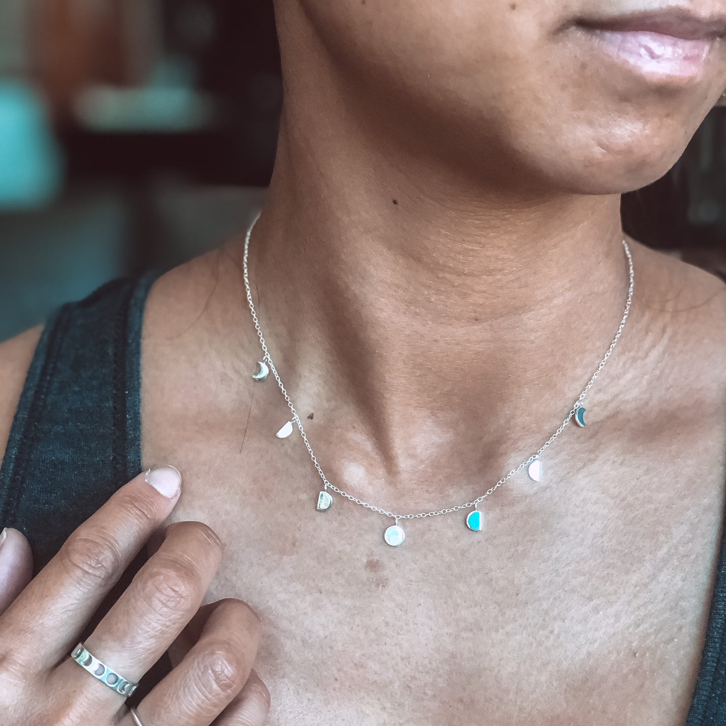Moon Phases adjustable Necklace