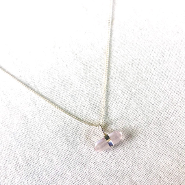 Juliet Rose Quartz prism necklace