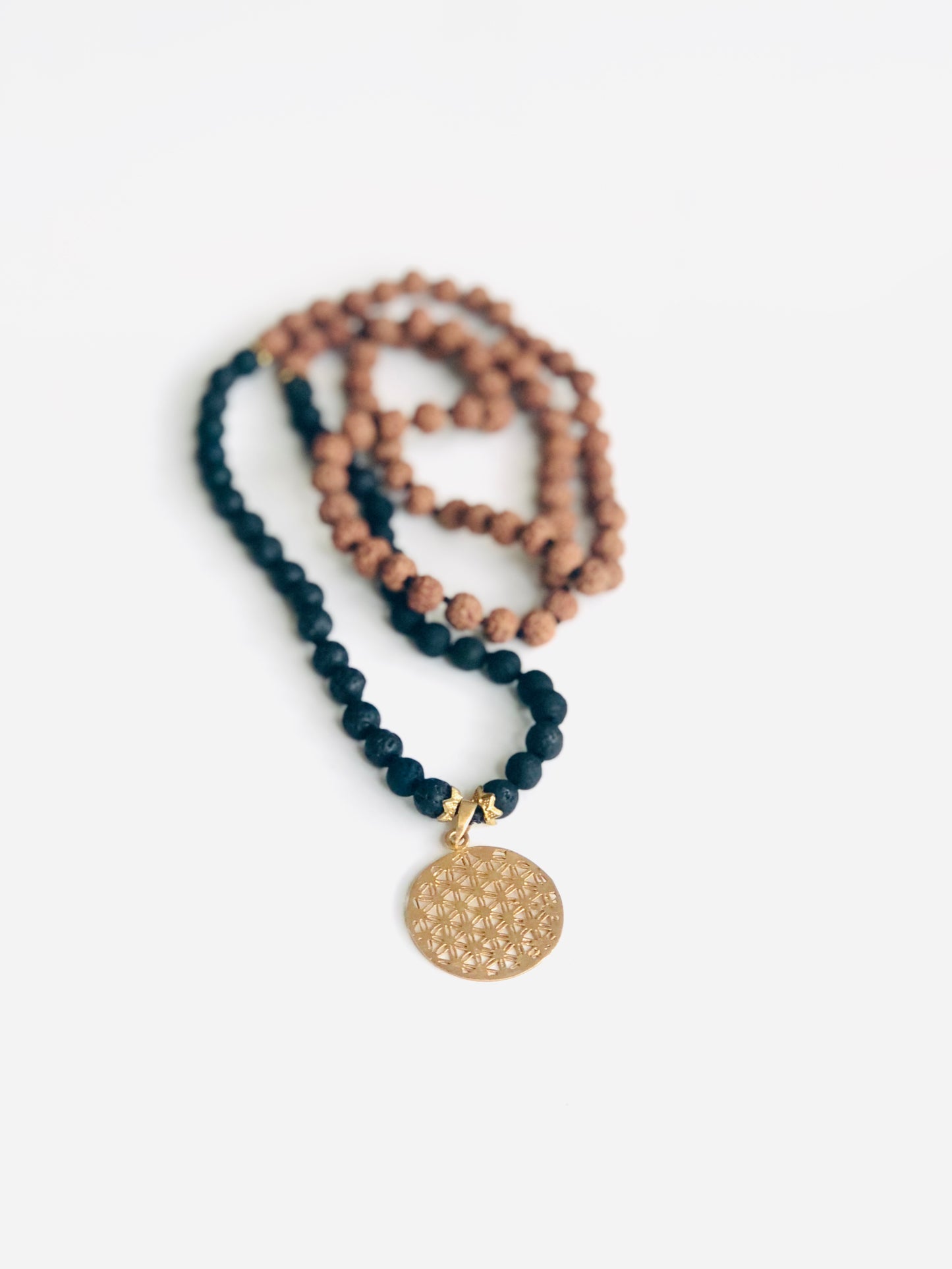 Lava + Flower of life Mala