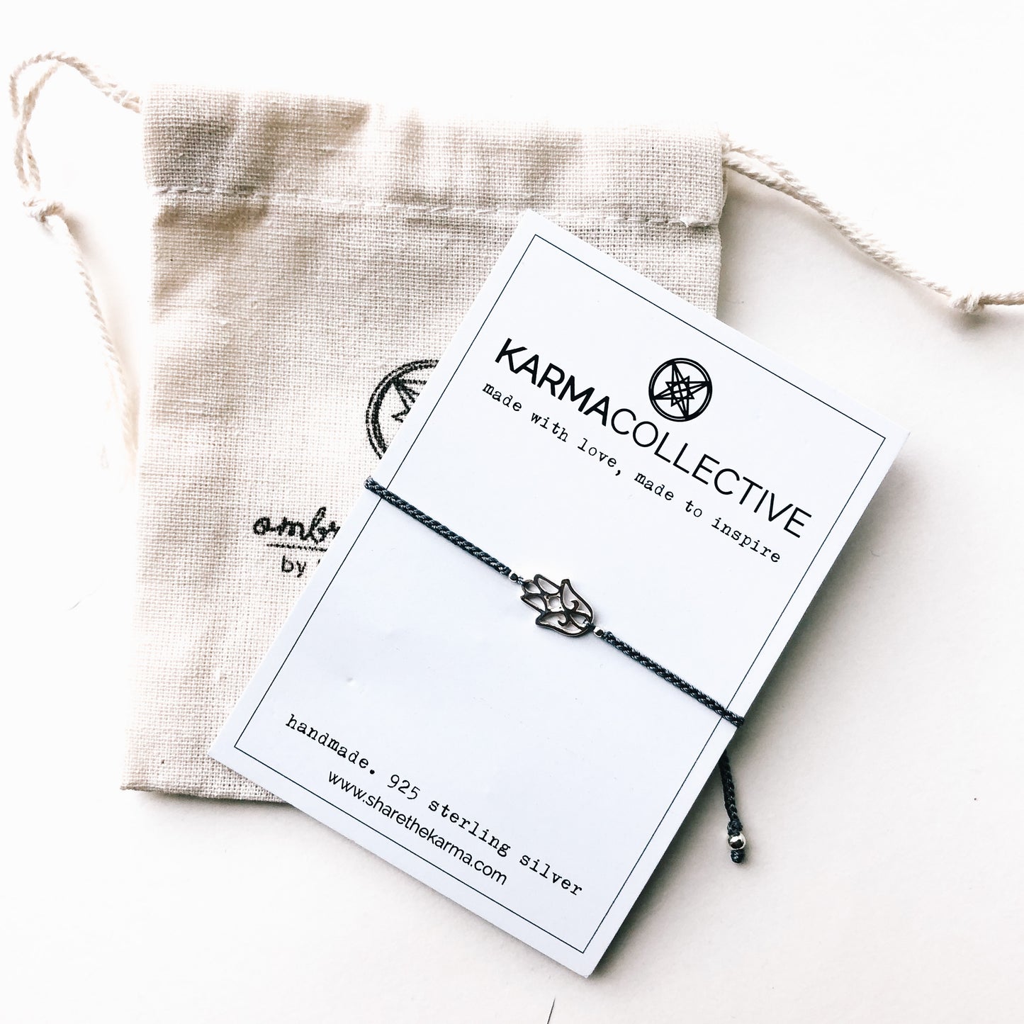 Sterling Silver Hamsa Bracelet blue