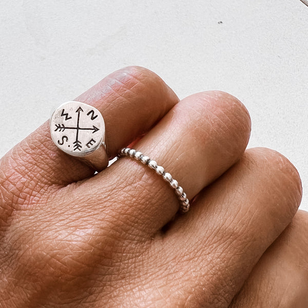 Wanderer Compass Signet ring