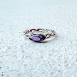 Amethyst link chain ring