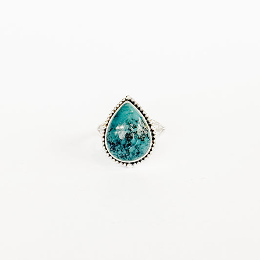 Gaia turquoise teardrop Ring - size 7