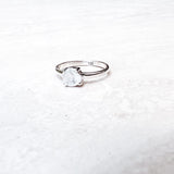 Moonstone diamond ring