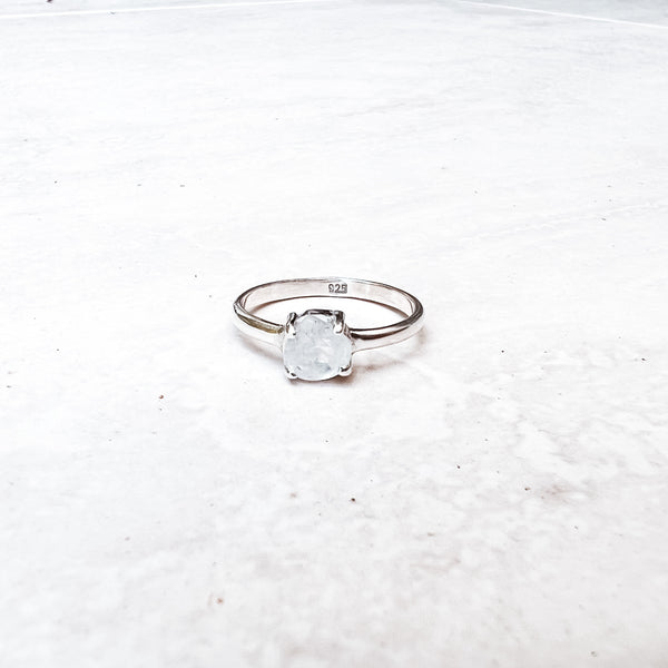Moonstone diamond ring