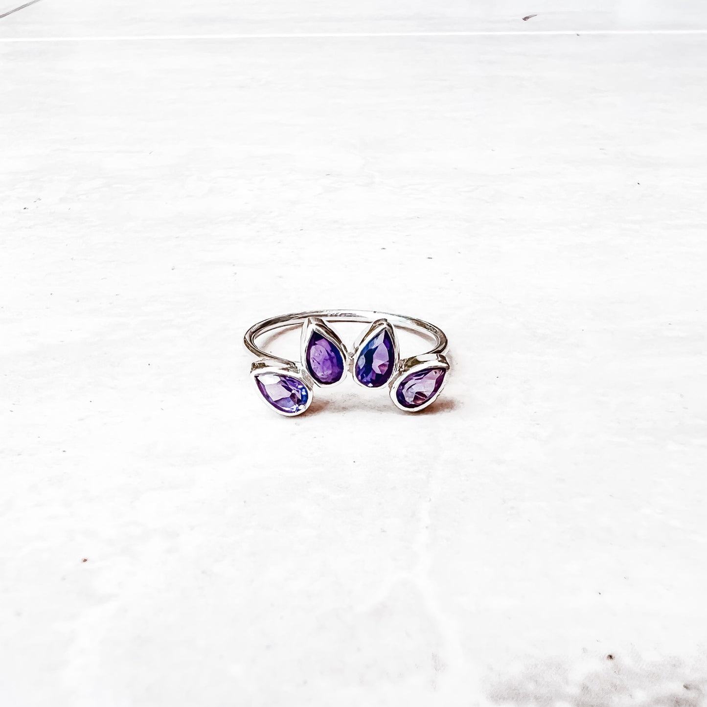 Amethyst Flower Crown Ring