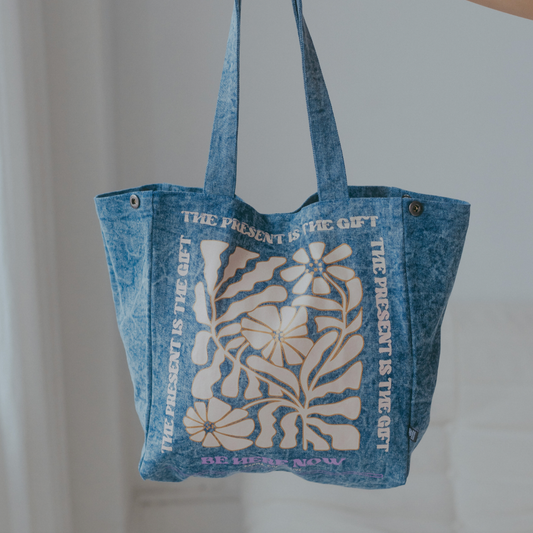 Be here Now Small Denim tote
