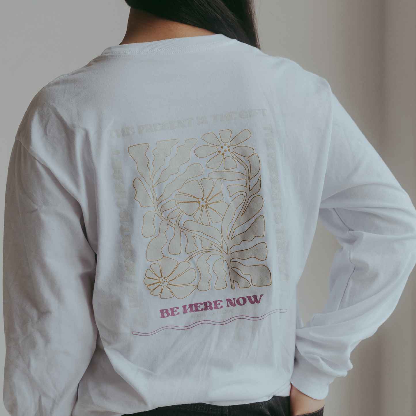 The Present is the Gift Heavy Weight Long Sleeve T-shirt