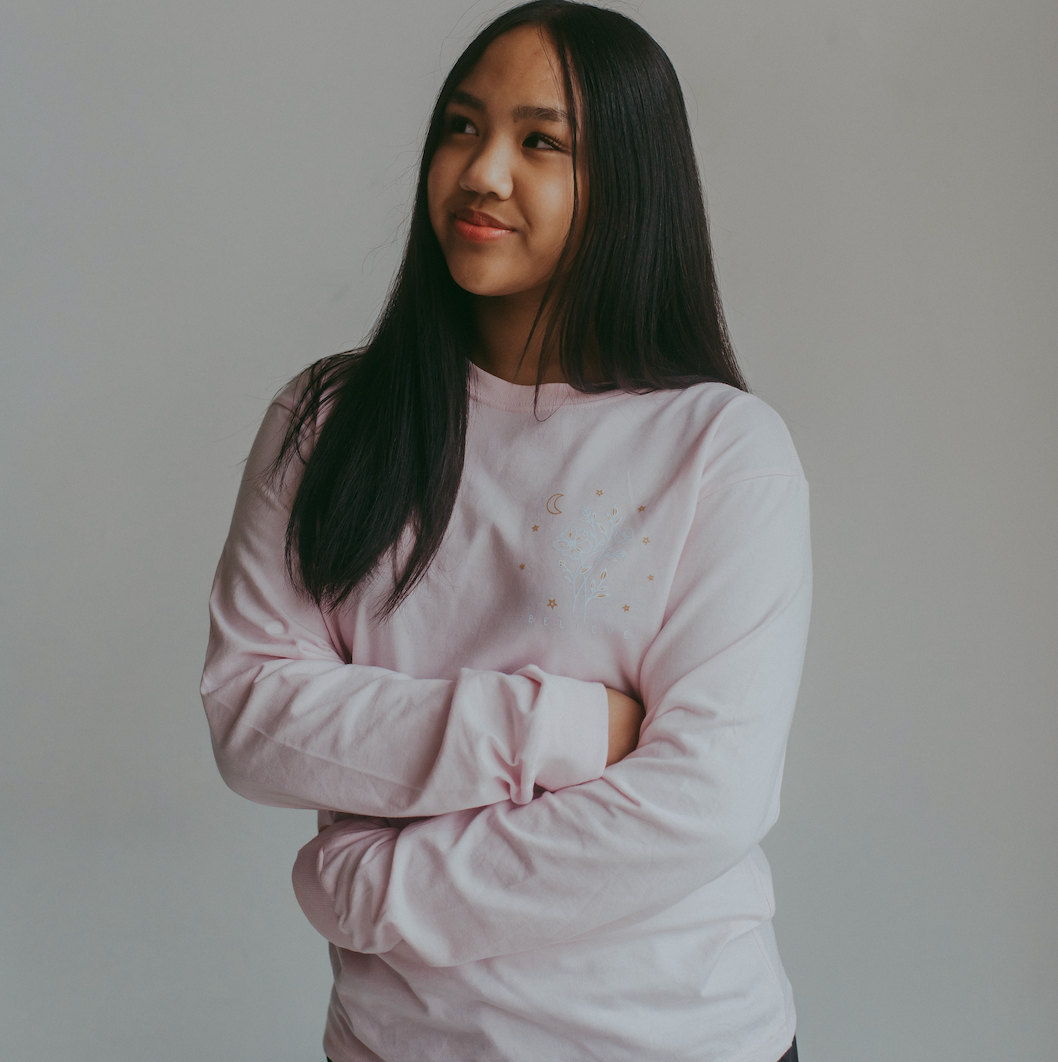 Believe Light Pink Long SLeeve