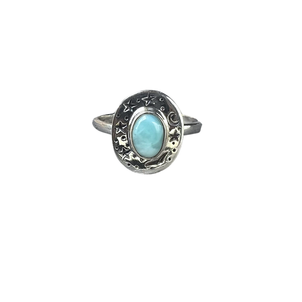 Larimar Celestial Galaxy Ring
