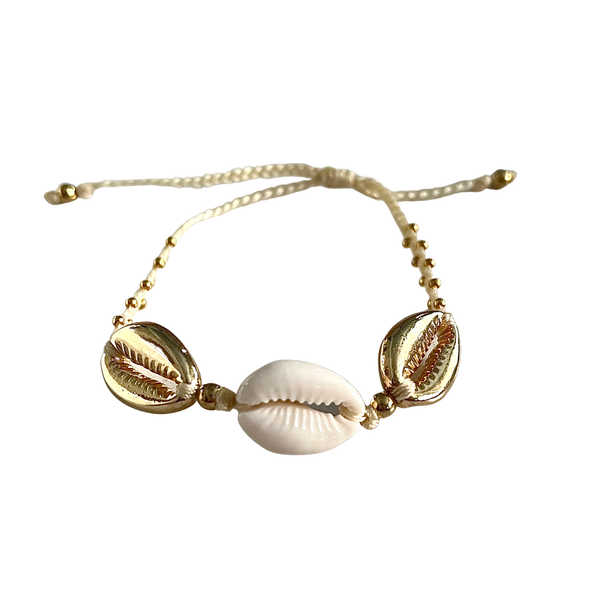Golden Cowrie 22k gold adjustable bracelet