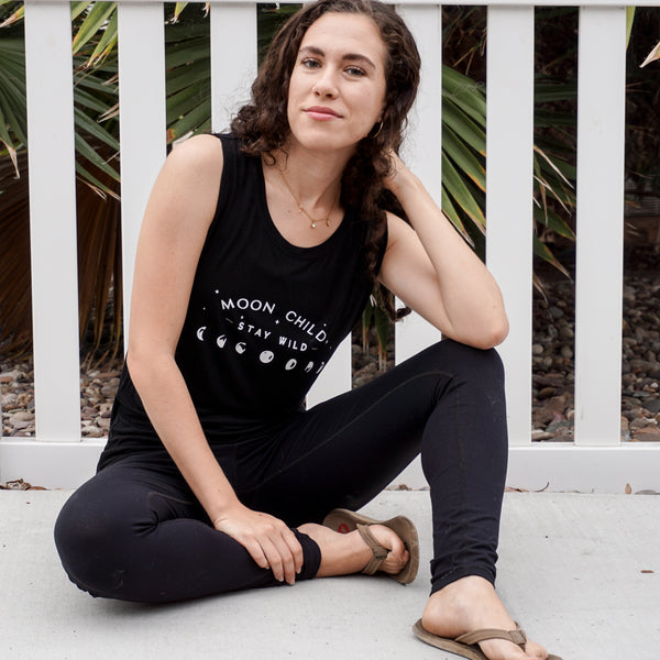 Moon Child  Muscle Tank Black