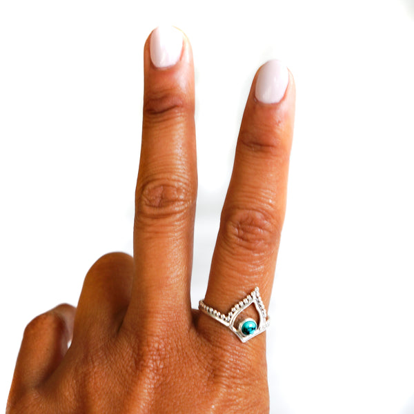Turquoise Tiara Sterling Silver Ring