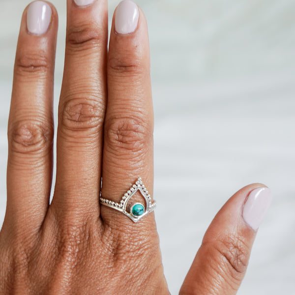 Turquoise Tiara Sterling Silver Ring