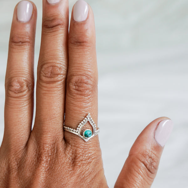 Turquoise Tiara Sterling Silver Ring