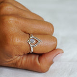Moonstone Tiara Sterling Silver Ring