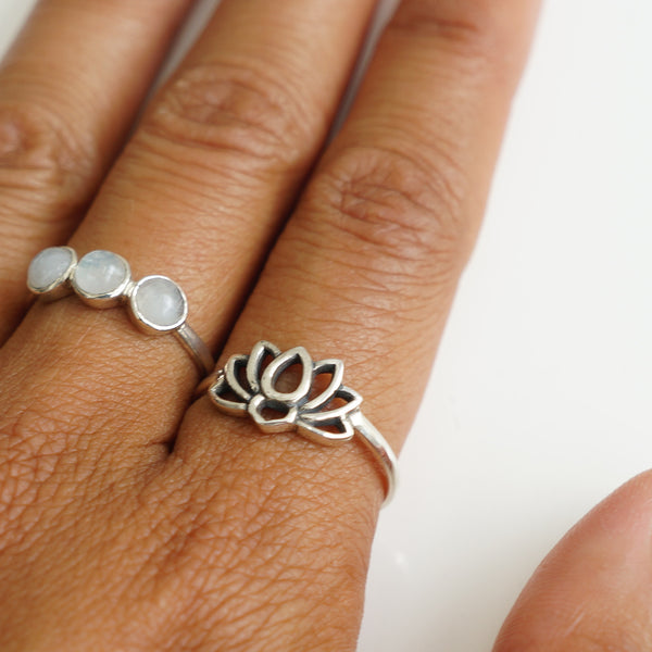 Lotus sterling silver ring