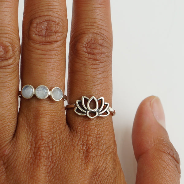 Lotus sterling silver ring