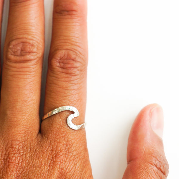 New Wave hammered Silver Ring
