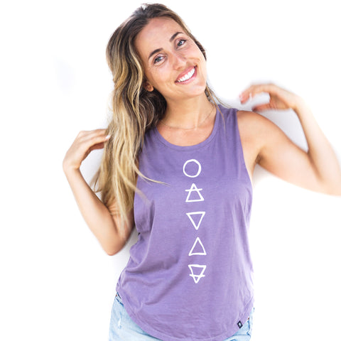 Elemental Symbols Purple Muscle tank