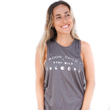 Moon Child Open Back Twist Tank Grey