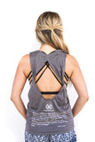 Happy Grey Twist Back Tank top