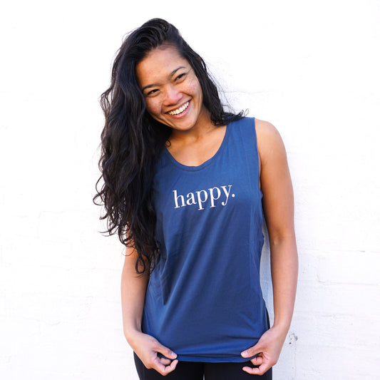 Happy Muscle tank Atlantic blue