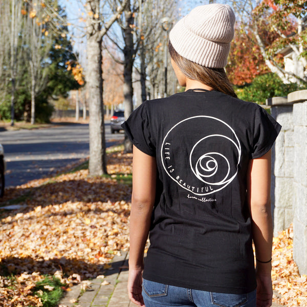 Life is Beautiful- Black Casual t-shirt