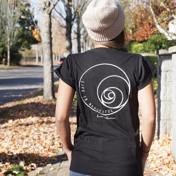 Life is Beautiful- Black Casual t-shirt