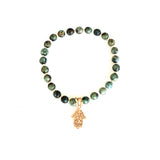 African Turquoise Hamsa Bracelet