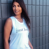 Just Love Muscle Tank- White