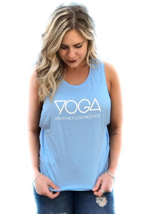 YOGA. Breathe. Flow. Mediate open back