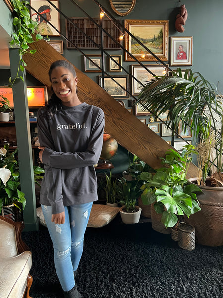 Grateful Charcoal Terry Cotton Sweatshirt