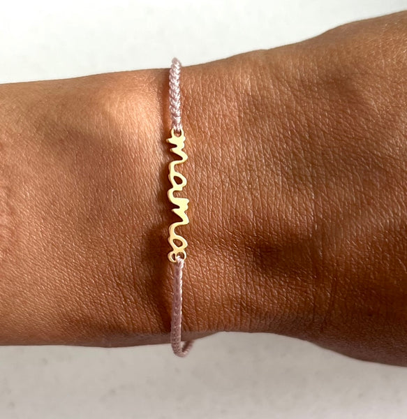 Mama 22k gold plated adjustable bracelet