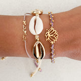Lotus 22k gold Tri-Color Pink Bracelet