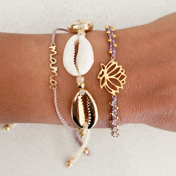 Lotus 22k gold Tri-Color Pink Bracelet
