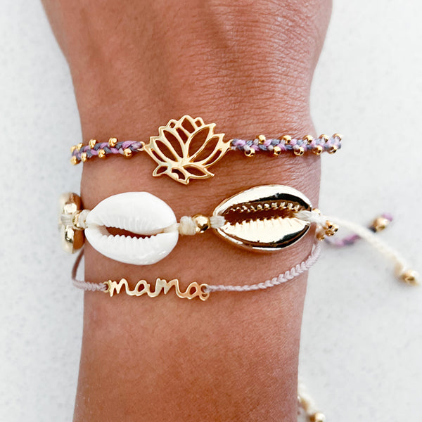Lotus 22k gold Tri-Color Pink Bracelet