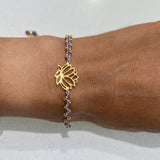 Lotus 22k gold Tri-Color Pink Bracelet