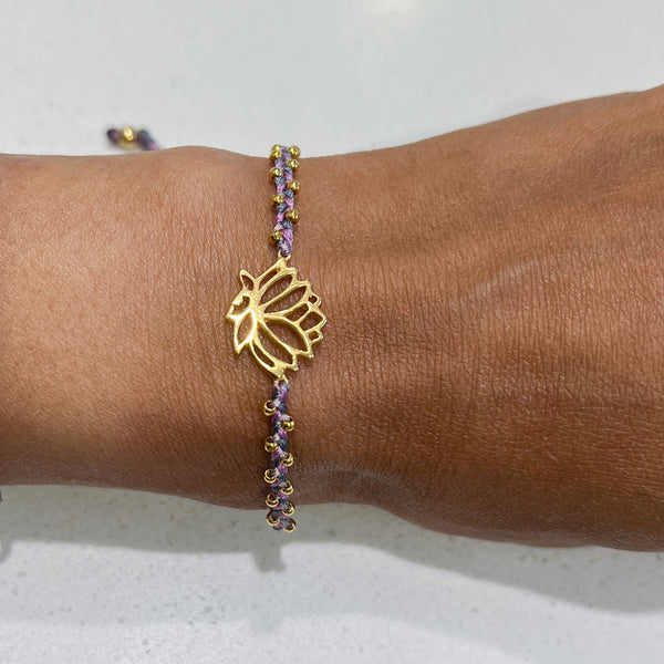 Lotus 22k gold Tri-Color Pink Bracelet