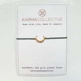 Crescent Moon 22k Gold Bracelet - Blue
