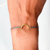 Crescent Moon 22k Gold Bracelet - Blue