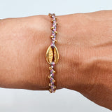 Cowrie Shell 22k Gold Braided Bracelet