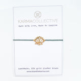 Golden Lotus 22k Bracelet - Blue